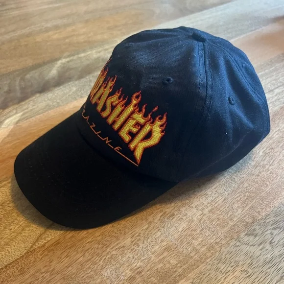 Thrasher Black Hat with Red and Yellow Logo Trad - Picture 3 of 8